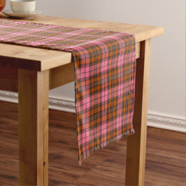 Rostrosa kariertes Tartan-Retro-Farb-Tischläufer Kurzer Tischläufer