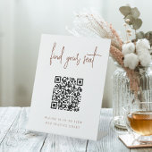 Rostrot | Handgeschriebenes Script QR Code Hochzei Sockelschild