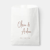 Rostrot | Moderne handgeschriebene Hochzeit Geschenktütchen (Vorderseite)