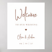 Rostrot | Moderne, handgeschriebene SkriptWedding Poster (Vorne)