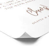 Rostrot | Modernes handgeschriebenes Script Mimosa Poster (Ecke)