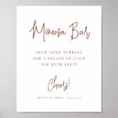 Rostrot | Modernes handgeschriebenes Script Mimosa Poster (Vorne)