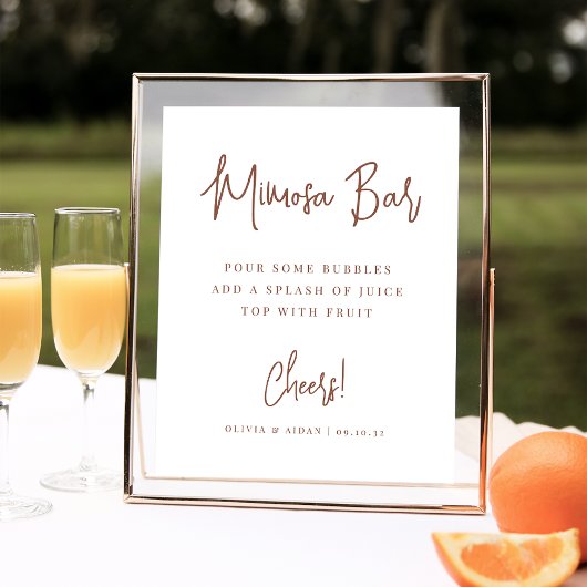 Rostrot | Modernes handgeschriebenes Script Mimosa Poster