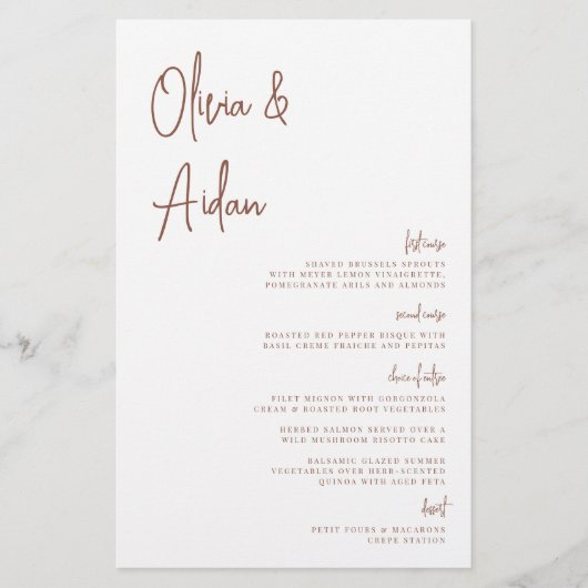 Rostrot | Modernes handgeschriebenes SkriptWedding (Vorderseite)