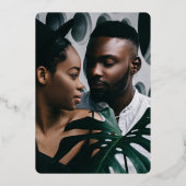 Rostrot | Modernes Minimales Script-Foto Save the Folieneinladung (Rückseite)