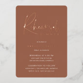 Rostrot | Modernes Minimalistisches Script Probe D Folieneinladung (Vorderseite)