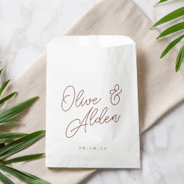 Rostrot | Oversized Script Names Wedding Geschenktütchen