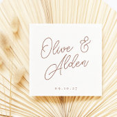 Rostrot | Oversized Script Names Wedding Serviette