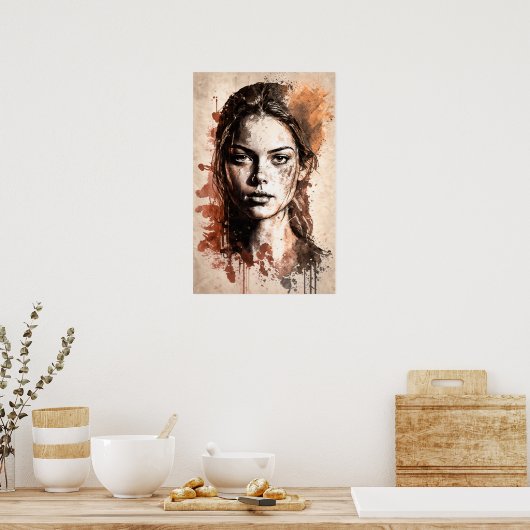 Rostrot Poster (Küche)