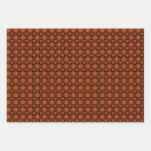 Rostrot-schwarzes Büffelherz-Karo Geschenkpapier Set (Vorderseite 2)