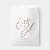 Rostrot | Script Watermark Monogram Wedding Geschenktütchen (Vorderseite)