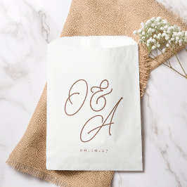Rostrot | Script Watermark Monogram Wedding Geschenktütchen