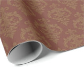 Rostrotbraunes Damastmuster Geschenkpapier (Rolleneckpunkt)