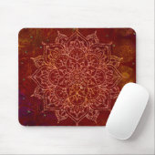 Rostroter Mandala Gold Glam Modern Chic Mousepad (Mit Mouse)