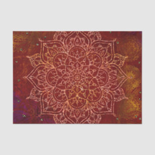 Rostroter Mandala-Gold-Glamour Moderner Chic Seidenpapier
