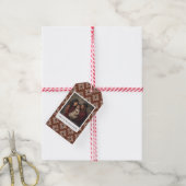 Rostrotes geometrisches Weihnachtsgeschenk-Tag - 1 Geschenkanhänger (Mit Garn)