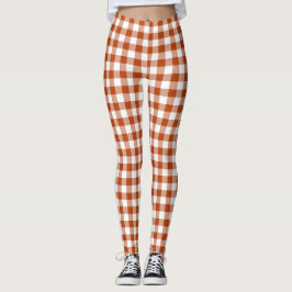 Rostrotes Karo-Gingham Leggings