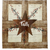 Roststar und Beeren, Der Glaube an den Holzrahmen Duschvorhang (Vorderseite)