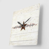 Roststar und Beeren Quadratische Wanduhr (Winkel)