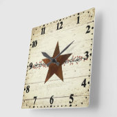 Roststar und Beeren Quadratische Wanduhr (Winkel)