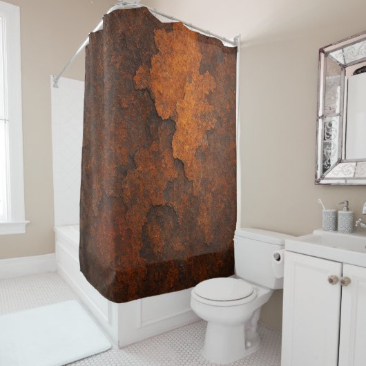 Rosttextur Grunge Hintergrund Metalldesign Duschvorhang (Beispiel)