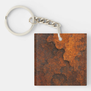 Rosttextur Grunge Hintergrund Metalldesign Schlüsselanhänger