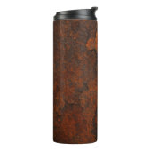 Rosttextur Grunge Hintergrund Metalldesign Thermosbecher (Nach links gedreht)