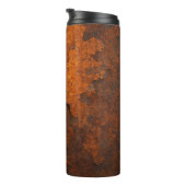 Rosttextur Grunge Hintergrund Metalldesign Thermosbecher (Nach rechts gedreht)