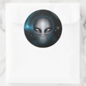 Roswell Alien II (Aufkleber) Runder Aufkleber (Tasche)