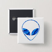 Roswell alien-Quadrat-Button Button (Vorne & Hinten)