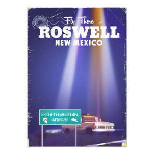 Roswell Außerirdische Autobahn Reiseposter Fotodruck