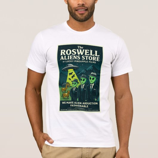 Roswell-Außerirdischen in den 1950er Jahren retro- T-Shirt (Vorderseite)