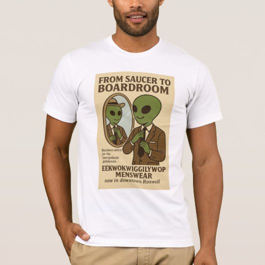 Roswell Außerirdischen Menswear Retro T-Shirt (Vorderseite)