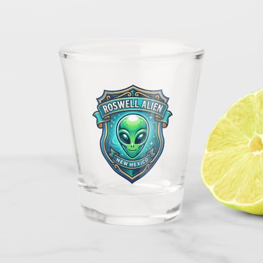 Roswell Außerirdischer USA Schnapsglas (Vorderseite)