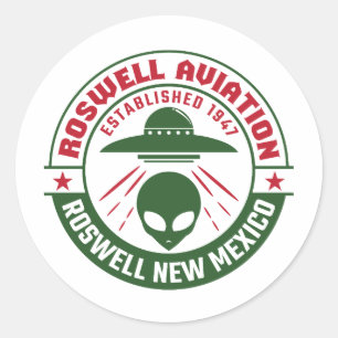 Roswell Aviation wurde 1947 gegründet Runder Aufkleber