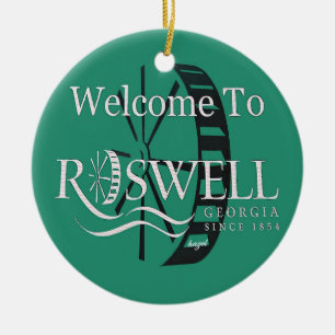 Roswell Georgia, Frohe Weihnachten Y'all Ornaments Keramikornament