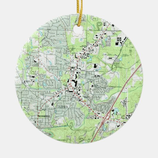 Roswell Georgia Map (1992) Keramik Ornament (Vorne)