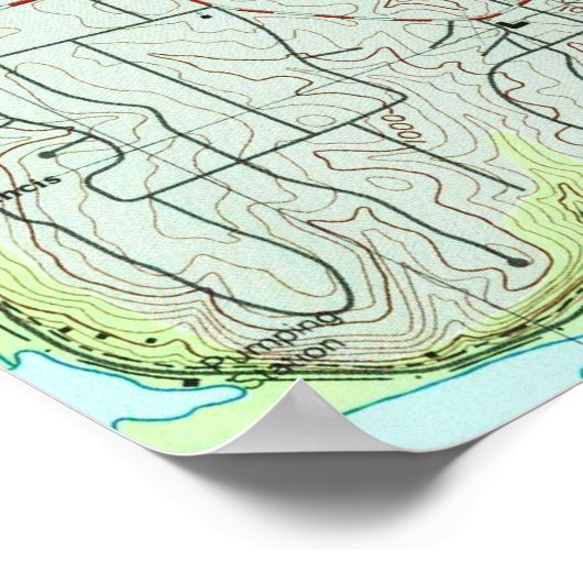 Roswell Georgia Map (1992) Poster (Ecke)