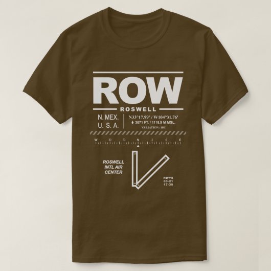 Roswell Int'l Air Centre Airport ROW T - Shirt (Design vorne)