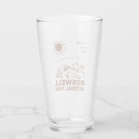 Roswell National Park UFO Flying Saucer Außerirdis Glas (Rückseite)