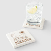 Roswell National Park UFO Flying Saucer Außerirdis Steinuntersetzer (Seitenansicht)