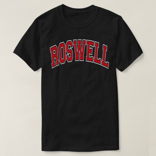 Roswell New Meico NM Varsity Style Red Tee Pullove (Design vorne)