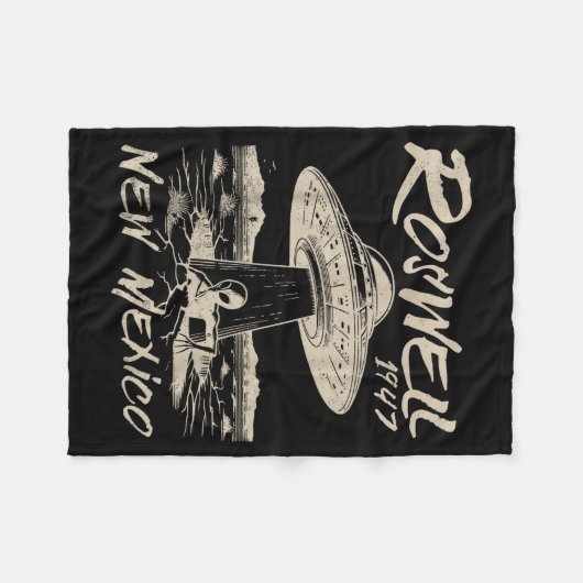 Roswell New Mexico 1947 Alien Abduction Ufo Crash Fleecedecke (Vorderseite (Horizontal))