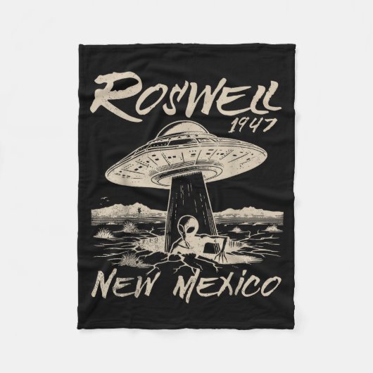 Roswell New Mexico 1947 Alien Abduction Ufo Crash Fleecedecke (Vorderseite)