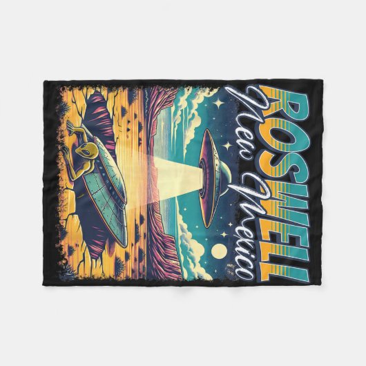 Roswell New Mexico 1947 Alien Abduction Ufo Crash Fleecedecke (Vorderseite (Horizontal))
