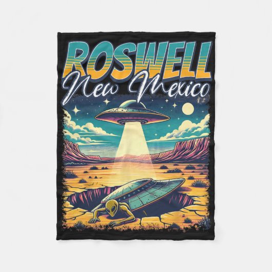 Roswell New Mexico 1947 Alien Abduction Ufo Crash Fleecedecke (Vorderseite)