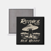 Roswell New Mexico 1947 Alien Abduction Ufo Crash Magnet (Vorderseite/Rückseite)