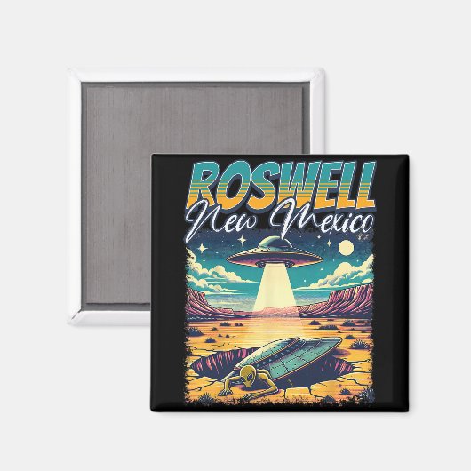 Roswell New Mexico 1947 Alien Abduction Ufo Crash Magnet (Vorderseite/Rückseite)