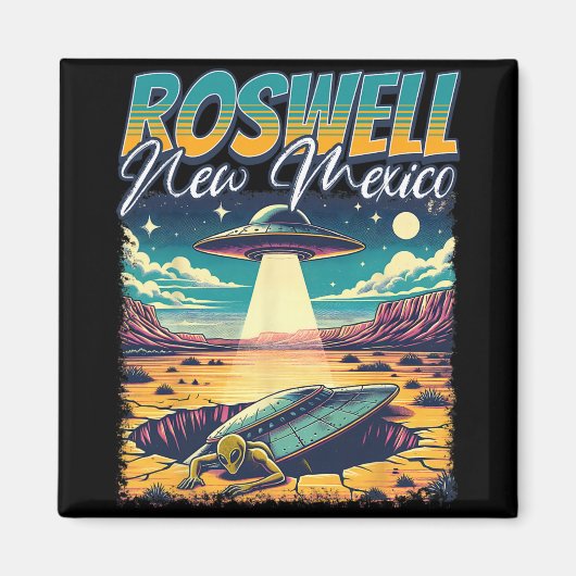 Roswell New Mexico 1947 Alien Abduction Ufo Crash Magnet (Vorne)