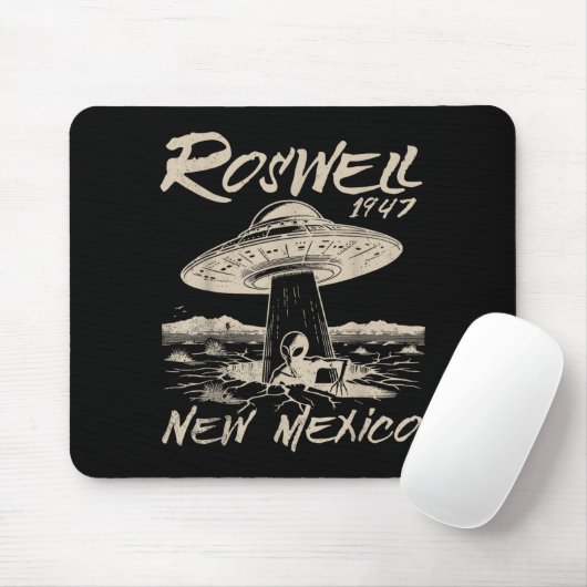 Roswell New Mexico 1947 Alien Abduction Ufo Crash Mousepad (Mit Mouse)